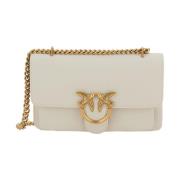 Zachte Liefde Wit Leren Tas Pinko , White , Dames