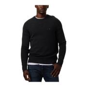 Lamswol Crew Neck Trui Tommy Hilfiger , Black , Heren