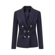 Blauwe Blazer met Metalen Knopen Pinko , Blue , Dames