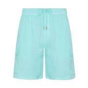 Effen linnen bermuda shorts met cargozakken voor heren Vilebrequin , B...