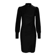 Zwarte Jurk met Pofmouwen Gestuz , Black , Dames