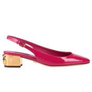 Fuchsia Leren Pumps met Band Dolce & Gabbana , Pink , Dames