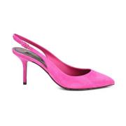 Fuchsia Geitenleren Pumps met Luipaard Dolce & Gabbana , Pink , Dames