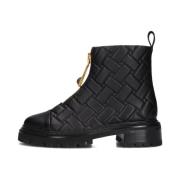 Zwarte ritslaarzen met adelaarsrits Kurt Geiger , Black , Dames