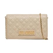 Gewatteerde Schoudertas Ivoor Synthetisch Leer Love Moschino , Beige ,...