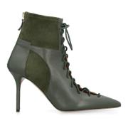 Suede Stiletto Enkellaarzen Malone Souliers , Green , Dames