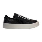 Zwarte Monogram Sneaker met Logo Detail Gcds , Black , Heren