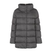 Grijze Faux Fur A-Lijn Jas Herno , Gray , Dames