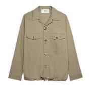 Gabardine Klei Koord Shirt Ami Paris , Beige , Heren