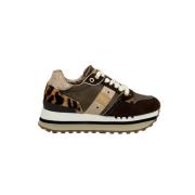 Leopard Print Platform Sneaker Epps Blauer , Brown , Dames