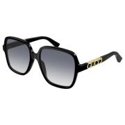 Zwart/Grijs Geshade Zonnebril Gucci , Black , Dames