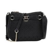 Elegante Schoudertas met Gouden Details Guess , Black , Dames