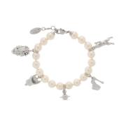 Platina Creamrose Parel Armband Vivienne Westwood , Gray , Dames