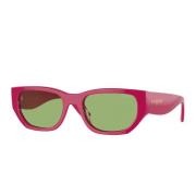 Moderne Rechthoekige Zonnebril met Logo Vogue , Pink , Dames