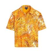 Palm Leaves Terry Polo Shirt voor dames Vilebrequin , Orange , Dames