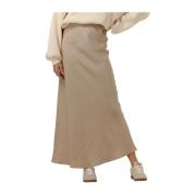 Taupe Maxi Rok Elegante Zomerstijl Neo Noir , Beige , Dames