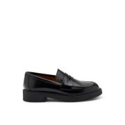 Geborsteld leren dames mocassin zwart Frau , Black , Dames