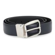 Omkeerbare leren riem Ermenegildo Zegna , Blue , Heren