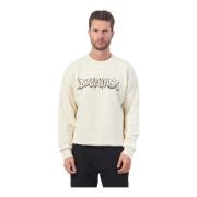 Witte Crewneck Lange Mouw Logo Sweatshirt Disclaimer , White , Heren