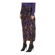 Midi rok van metallic stof met hoge taille Sabina Musayev , Multicolor...