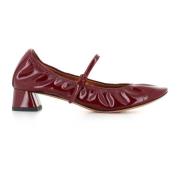 Bordeaux Platte Ballerina Schoenen Lanvin , Red , Dames