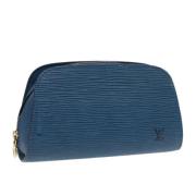 Pre-owned Leather pouches Louis Vuitton Vintage , Blue , Dames