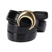 Plantaardig Leren Gesp Riem Marine Serre , Black , Dames