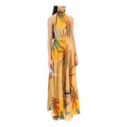 Zijden Palmprint Maxi Jurk Raquel Diniz , Multicolor , Dames