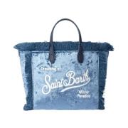 Mini Vanity Tassen met Franjes MC2 Saint Barth , Blue , Dames