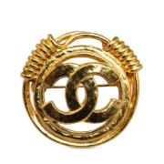 Pre-owned Metal brooches Chanel Vintage , Yellow , Dames