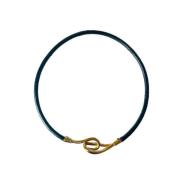 Pre-owned Leather necklaces Hermès Vintage , Blue , Dames