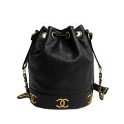 Pre-owned Leather chanel-bags Chanel Vintage , Black , Dames