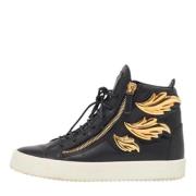 Pre-owned Leather sneakers Giuseppe Zanotti Pre-owned , Black , Heren