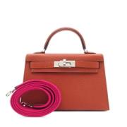 Pre-owned Leather handbags Hermès Vintage , Brown , Dames