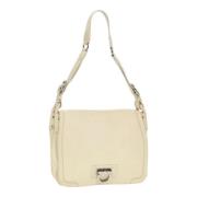 Pre-owned Leather shoulder-bags Salvatore Ferragamo Pre-owned , White ...