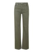 Stijlvolle Groene Straight Jeans voor Vrouwen Dondup , Green , Dames