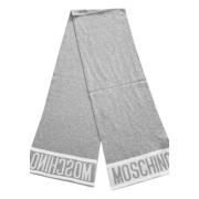 Grijze Rechthoekige Sjaal Zachte Touch Moschino , Gray , Heren