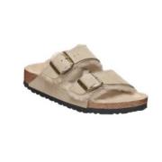 Beige Platte Schoenen Birkenstock , Beige , Dames