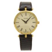 Pre-owned Leather watches Gucci Vintage , Yellow , Dames