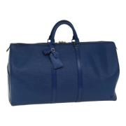 Pre-owned Leather travel-bags Louis Vuitton Vintage , Blue , Dames