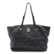 Pre-owned Leather totes Chanel Vintage , Black , Dames