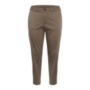 Bruine Chino Broek met Brede Tailleband Kaffe Curve , Brown , Dames