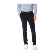 Navy Blauwe Velvet Chino Jogger Broek Mason's , Blue , Heren