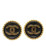 Pre-owned Plastic earrings Chanel Vintage , Yellow , Dames