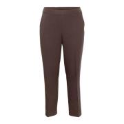 Java Straight-Leg Broek met Elastische Taille Kaffe Curve , Brown , Da...