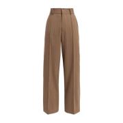 Wijde Casual Broek met Piping Weili Zheng , Beige , Dames