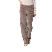 Fluweelrib Straight Fit Chino Broek Mason's , Gray , Dames