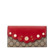 Pre-owned Fabric wallets Gucci Vintage , Beige , Dames