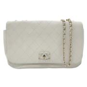 Pre-owned Leather chanel-bags Chanel Vintage , White , Dames