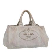 Pre-owned Canvas handbags Prada Vintage , Gray , Dames